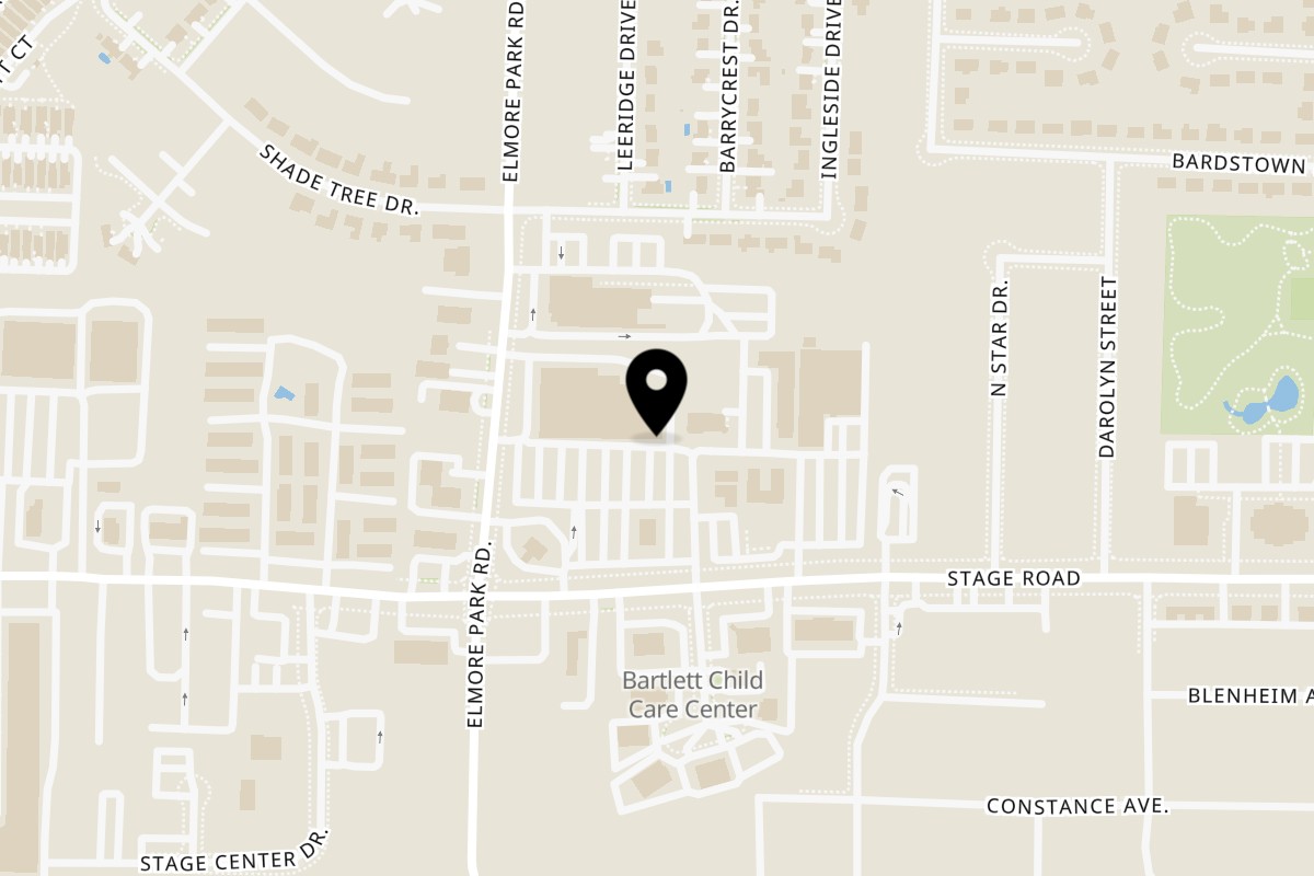 Map showing the location of Taste of paradise on 6220 Stage Rd in Bartlett